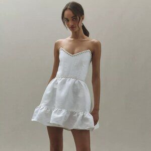 NWT V. Chapman Evie Strapless Fit & Flare Brocade Mini Dress